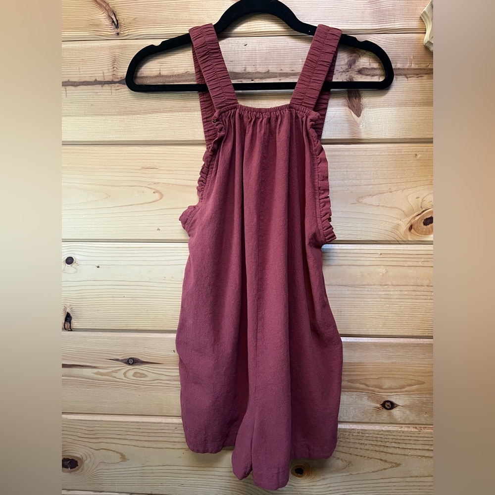 Women’s Linen Dusty Rose Ruffle Romper